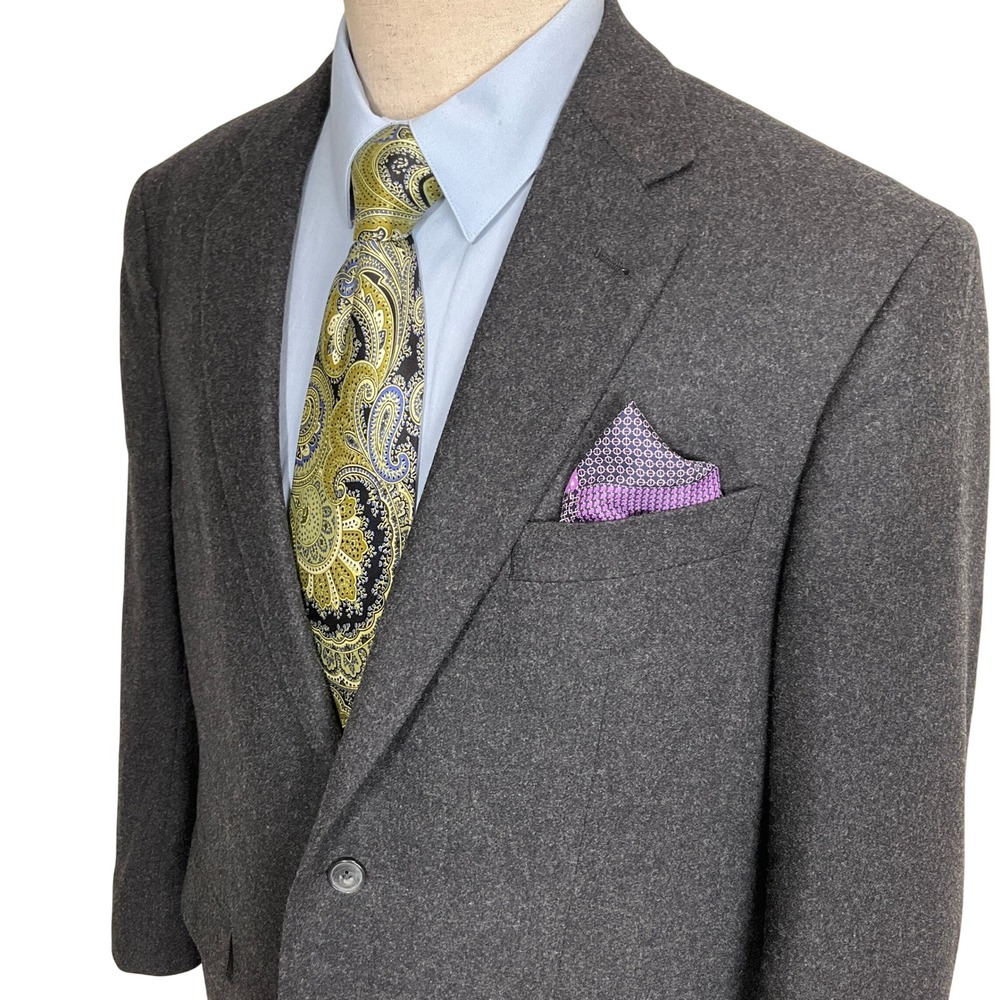 Joseph Abboud Blazer Mens 44R Charcoal Gray Vitale Barberis Canonico Wool Jacket
